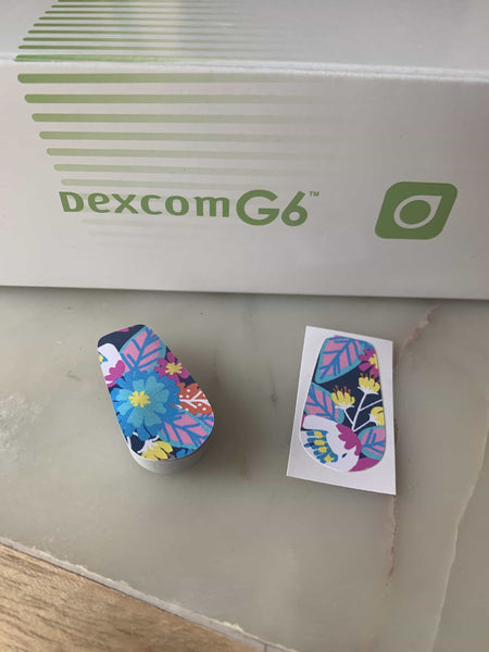 Blooming Blues Dexcom G6 Decal
