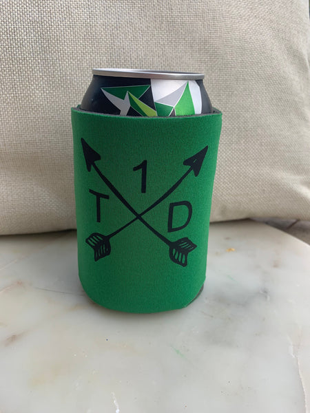 Green T1D Arrows Can Coozie