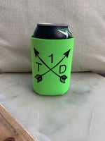 Bright Green T1D Arrows Can Coozie