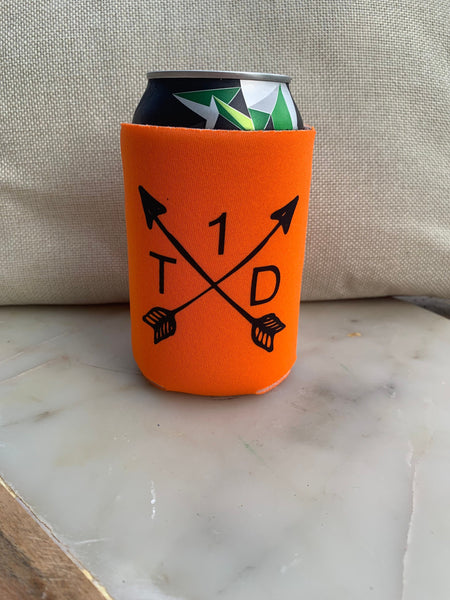 Orange T1D Arrows Can Coozie