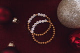 Type One Diabetic - Gold and White Beaded Bracelet Set