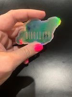 Holographic Watercolor Diabadass  Sticker