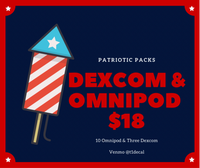 Patriotic Omnipod  Dexcom Decal Monthly Mystery Pack